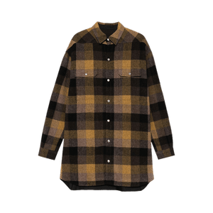 Rick Owens Wool Outershirt 'Honey Plaid'