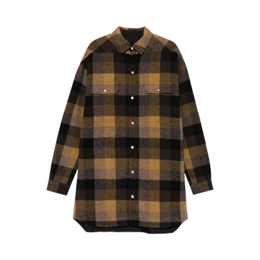 Rick Owens Wool Outershirt 'Honey Plaid'