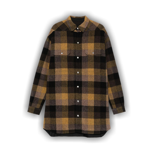 Rick Owens Wool Outershirt 'Honey Plaid'