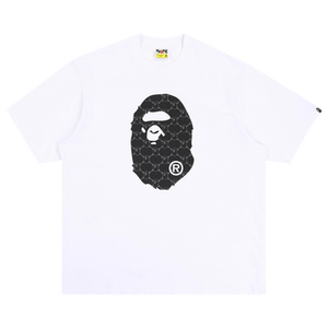 BAPE College Monogram Ape Head Relaxed Fit Tee 'White'