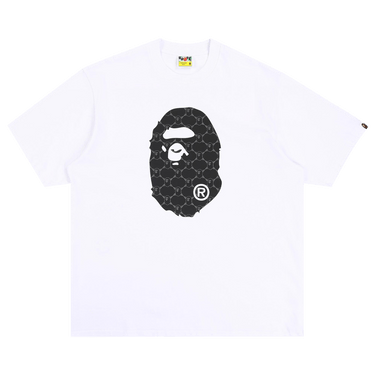 BAPE College Monogram Ape Head Relaxed Fit Tee 'White'