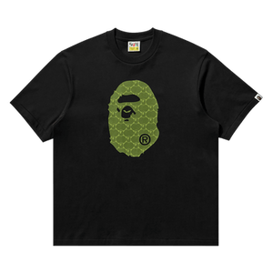 BAPE College Monogram Ape Head Relaxed Fit Tee 'Black'