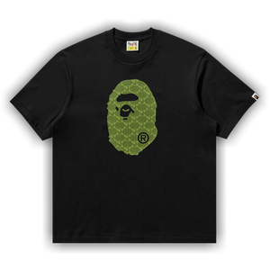 BAPE College Monogram Ape Head Relaxed Fit Tee 'Black'