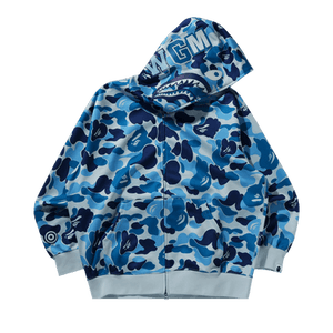 BAPE ABC Camo Rayon Relaxed Fit Shark Full Zip Hoodie 'Blue'
