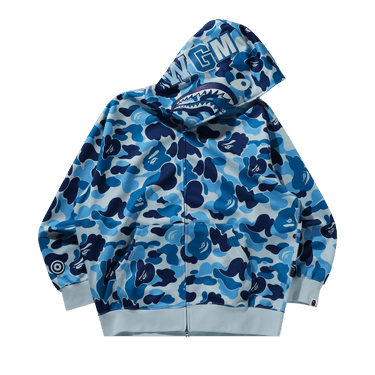 BAPE ABC Camo Rayon Relaxed Fit Shark Full Zip Hoodie 'Blue'