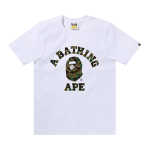 BAPE 1st Camo College Tee 'White/Green'