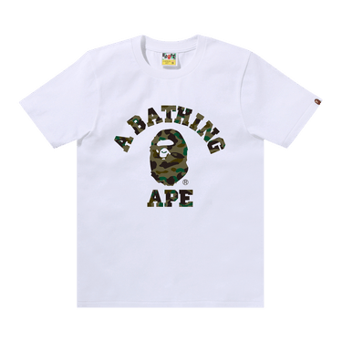 BAPE 1st Camo College Tee 'White/Green'