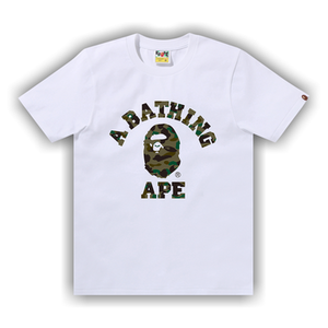 BAPE 1st Camo College Tee 'White/Green'