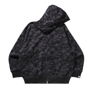 BAPE Camo Fake Print Relaxed Fit Shark Full Zip Hoodie 'Black'