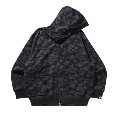 BAPE Camo Fake Print Relaxed Fit Shark Full Zip Hoodie 'Black'