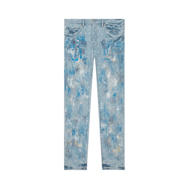 PURPLE BRAND Paint Over Jacquard Skinny Jeans 'Light Bleach'