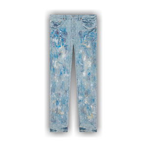 PURPLE BRAND Paint Over Jacquard Skinny Jeans 'Light Bleach'