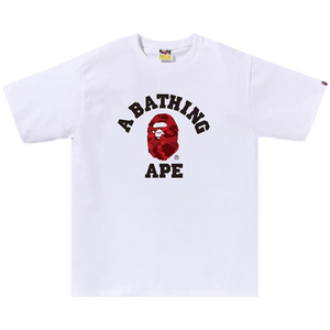 BAPE Color Camo College Tee 'White/Red'