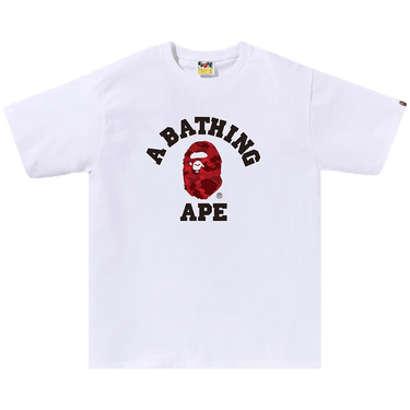 BAPE Color Camo College Tee 'White/Red'