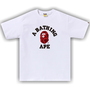 BAPE Color Camo College Tee 'White/Red'