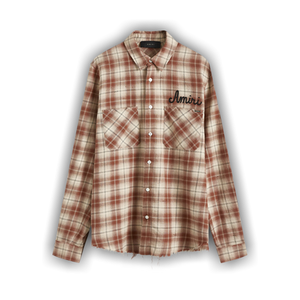 Amiri Shotgun Flannel Shirt 'Chocolate'