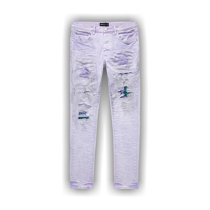 PURPLE BRAND Heavy Repair With Plaid Patch Skinny Jeans 'Lavender'