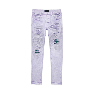 PURPLE BRAND Heavy Repair With Plaid Patch Skinny Jeans 'Lavender'