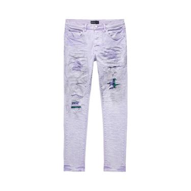 PURPLE BRAND Heavy Repair With Plaid Patch Skinny Jeans 'Lavender'