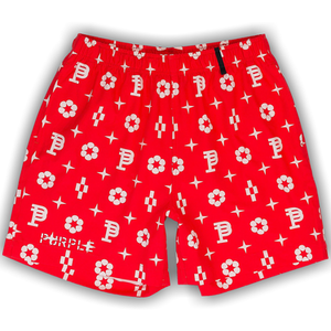 PURPLE BRAND Printed All Round Monogram Shorts 'Red'