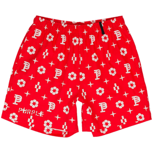 PURPLE BRAND Printed All Round Monogram Shorts 'Red'