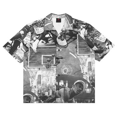 Air Jordan Essentials Printed Camp Top 'Sail/Black'