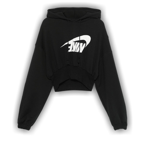 Nike Sportswear Oversized Cropped French Terry Pullover Hoodie 'Black/Sail'