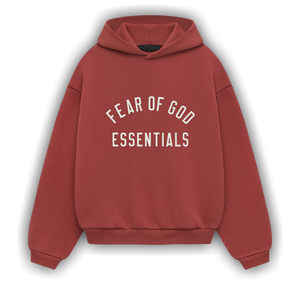 Fear of God Essentials Kids Fleece Hoodie 'Crimson'