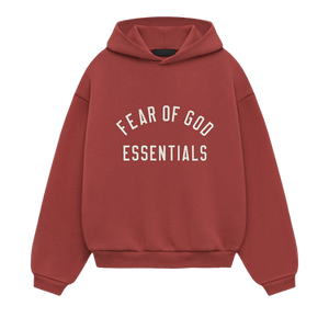 Fear of God Essentials Kids Fleece Hoodie 'Crimson'