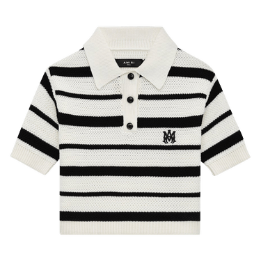 Amiri MA Striped Polo 'Black/Alabaster'