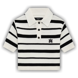 Amiri MA Striped Polo 'Black/Alabaster'