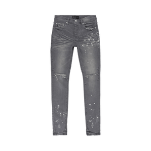 PURPLE BRAND Worn Knee Slit Skinny Jeans 'Grey'