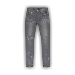 PURPLE BRAND Worn Knee Slit Skinny Jeans 'Grey'