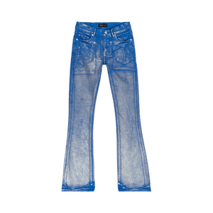PURPLE BRAND Silver Foil Flare Skinny Jeans 'Blue'