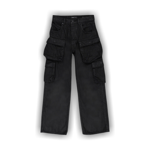 PURPLE BRAND Relaxed Double Cargo Skinny Jeans 'Black'