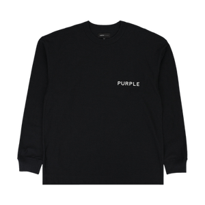 PURPLE BRAND Textured Jersey Long-Sleeve Tee 'Black'