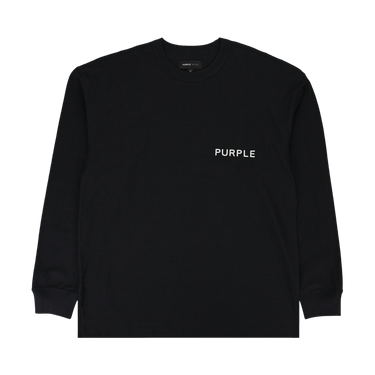 PURPLE BRAND Textured Jersey Long-Sleeve Tee 'Black'