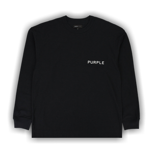 PURPLE BRAND Textured Jersey Long-Sleeve Tee 'Black'