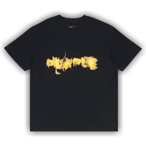 PURPLE BRAND Textured Jersey Short-Sleeve Tee 'Black'