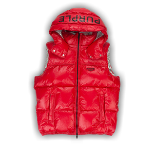 PURPLE BRAND Nylon Puffer Vest 'Red'