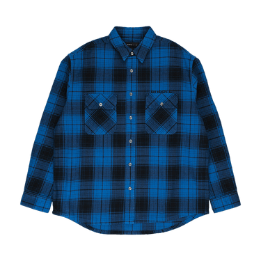 PURPLE BRAND Plaid Flannel Long-Sleeve Shirt 'Blue'