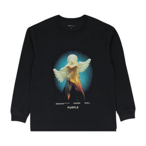 PURPLE BRAND Textured Jersey Long-Sleeve Tee 'Black'