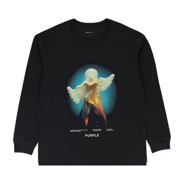 PURPLE BRAND Textured Jersey Long-Sleeve Tee 'Black'