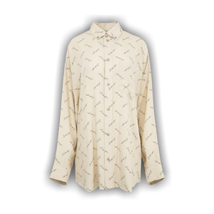 Balenciaga Long-Sleeve Cocoon Shirt 'Light Beige/Black'