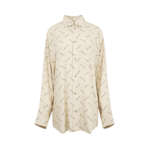 Balenciaga Long-Sleeve Cocoon Shirt 'Light Beige/Black'