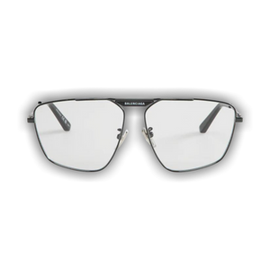 Balenciaga Tag 2.0 Navigator Sunglasses 'Gun Metal/Clear'