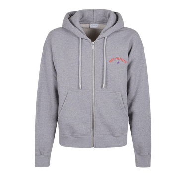 Off-White Star Arrow Zip Skate Hoodie 'Grey Melange'