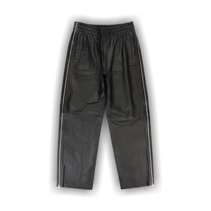 PURPLE BRAND Leather Side Zip Track Pants 'Black'