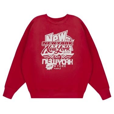 PURPLE BRAND HWT Fleece Crewneck Sweatshirt 'Red'