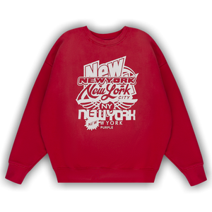 PURPLE BRAND HWT Fleece Crewneck Sweatshirt 'Red'